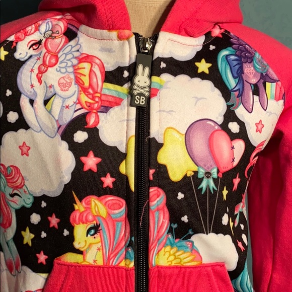 Kids zipper hoodie Unicorn pink size 2 years - Picture 2 of 5
